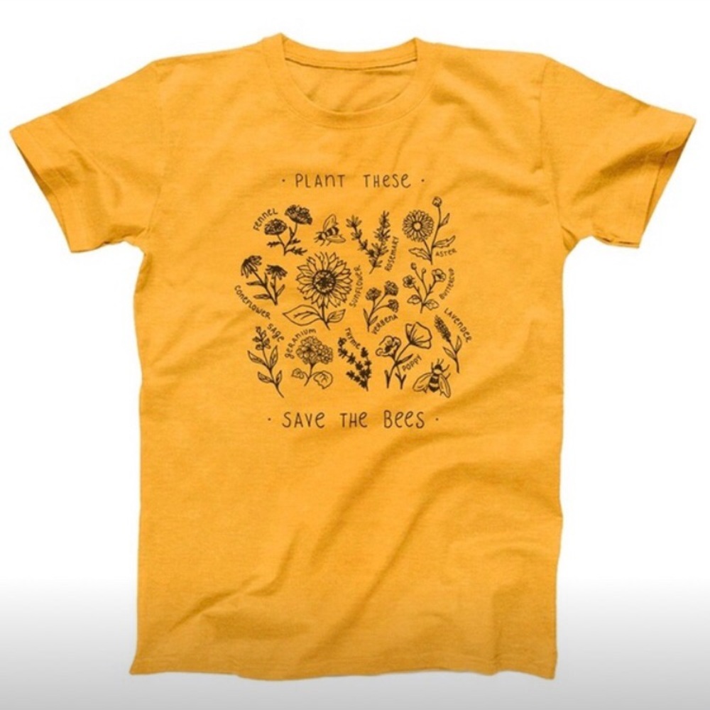 Yellow Save the Bees Graphic Tee - Picture 1 of 6